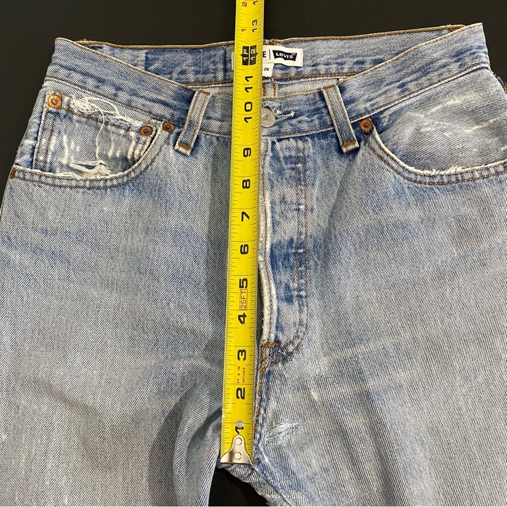 Y2K Re/Done Levi’s Leandra 501 Ripped Butt Jeans Size 26 Flare Cropped Rare HTF - Picture 11 of 16